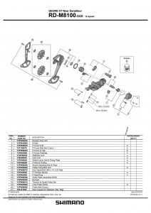 Ansamblu placa exterioara Shimano RD-M8100-SGS