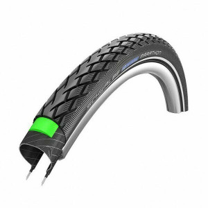 Anvelopa Schwalbe Marathon, Performance Line, Green Guard, TwinSkin 27x1.65 (44-584) B/B+RT, HS420, negru cu dunga reflectorizanta