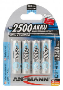 Battery Ansmann Mignon 2500mAh NiMH, 1,2V, AA, set of 4