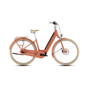 Bicicleta Electrica Cube ARUBA HYBRID 600 EASY ENTRY, Papaya CREME, 2026 – 28"
