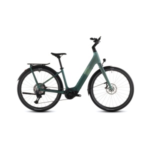 Bicicleta Electrica Cube KATHMANDU HYBRID C:62 SLT 400X EASY ENTRY, Seafoam CHROME, 2026 – 28"