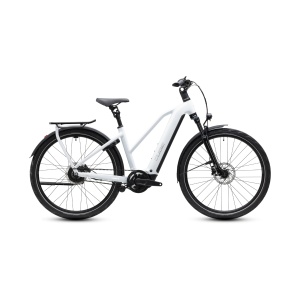 Bicicleta Electrica Cube Kathmandu, Hybrid Deluxe PRO 800 Trapeze, Metallicwhite Chrome 2027 - 28"