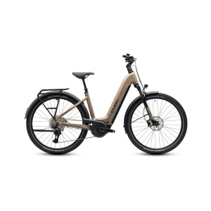 Bicicleta Electrica Cube Nuride Hybrid PRO 800, Easy Entry, Cappuccino Black 2027 - 28"