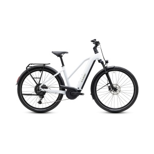 Bicicleta Electrica Cube Touring Hybrid ONE 600, Trapeze, Metallicwhite Chrome 2027 - 28"