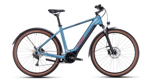Bicicleta Electrica E-Bike Cube Nuride Hybrid Performance 500 Allroad Metalblue Red 2023 , Roti 28 Inch