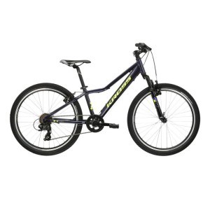 Bicicleta Kross Hexagon Jr 1.0, roti 24 inch, black / yellow / green