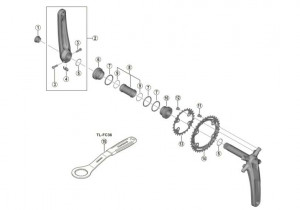 Brat stanga pt. angrenaj Shimano FC-M5100-1 170mm