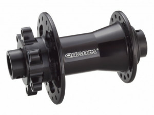 Butuc fata Quanta XF1F, alu, 36H, ax M12x100mm, rulmenti, frana disc (6suruburi) negru