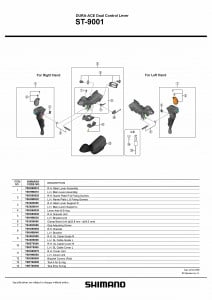 Capac maneta Shimano ST-9001 stanga & suruburi