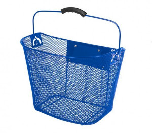 Cos fata plasa metalica Ventura 34,5x26,5x26/22,5cm cu suport prindere ghidon detasabil albastru
