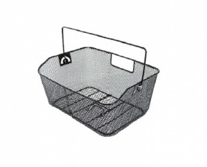 Cos spate din plasa metalica cu maner 40x30x18/15cm,negru