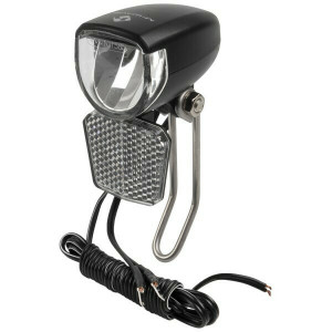 Far clasic Apollon D30, pentru dinam, 30Lux, bec 6V/3W, cu intrerupator si condensator,reflectorizant,suport si fir, negru, AM
