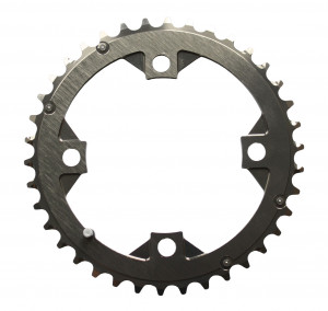 Foaie angrenaj Funn Carbonation Dublu Al 7075-T6 CNC BCD 104 38T gri