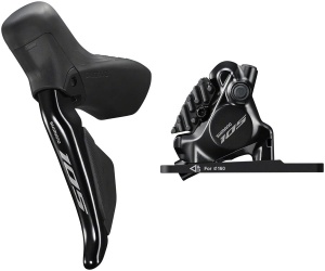 Frână pe Disc Set Asamblat Shimano J-Kit 105 ST-R7170(L) BR-R8170(F) Hidraulic, Rotor 160mm, Plăcuțe Resin cu Aripioare de Răcire, Furtun SM-BH90 1000mm