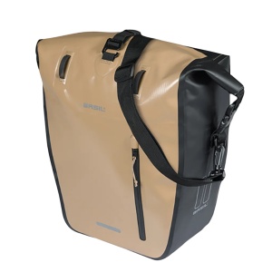 Geanta Laterala Portbagaj Basil Rivo L MIK Hooks Sand/Negru, 25-31 L, MIK Hooks
