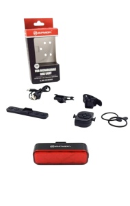 Lumină spate / stop BRIVIGA LW-R300, cu alarmă, telecomandă și senzor de frână, LED COB, 300 lumeni, USB-C, negru
