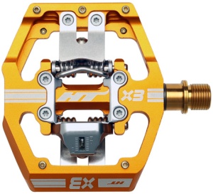Pedale HT Components HT-X3, Clipless, Enduro, Downhill, E-MTB, Portocaliu