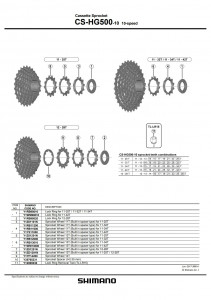 Pinion Shimano CS-HG500-10 11t (tip cu distantier pe pinion) pt. 11-34T
