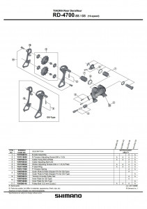 Placa exterioara Shimano RD-4700-SS & pin limitator