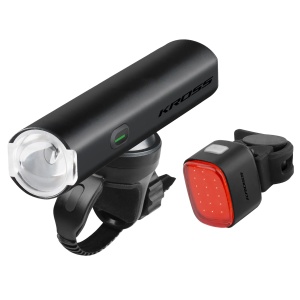 Set Lumini Fata/Spate KROSS Blast, USB-C, IP65, Negru