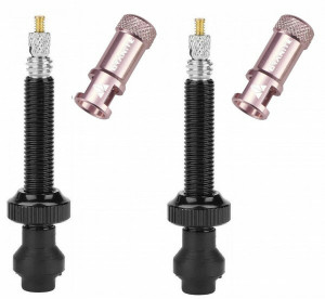 Set valva Granit + capacel Granit Juicy, alu CNC, 60mm (2buc/set) valva neagra/capacel roz