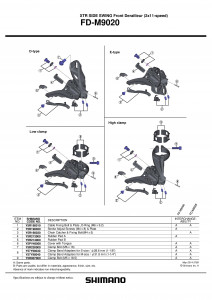 Surub pentru reglaj Shimano FD-M9020 M4x8 & placa