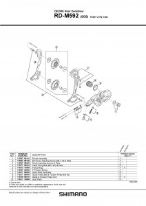 Surub rola ghidare & surub rola tensionare pentru role schimbator spate RD-M592 Shimano