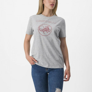 Tricou casual Castelli Pedalare Tee de dama Gri