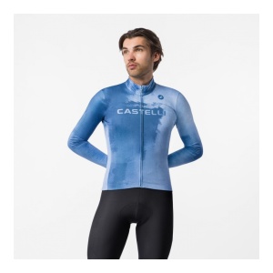 Tricou Cu Maneca Lunga Castelli Nebula Thermo, Albastru Metalic/Steel Fade