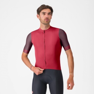 Tricou Cu Maneca Scurta Castelli Prologo Lite 2, Pentru Barbati, Rosu/bordo