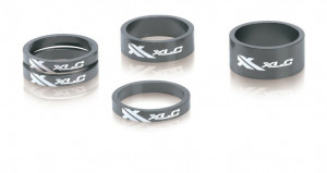 XLC A-head spacer set AS-A02 3x5 1x10 1x15mm 1 1/8" titanium coloured
