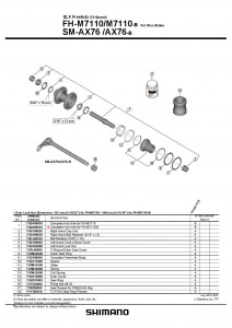 Ax complet pt. butuc Shimano pt. FH-M7110B 148mm