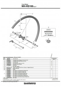 Ax Shimano WH-R100-F complet quick release 133mm (5-1/4")