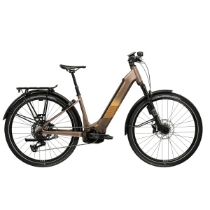 Bicicleta electrica Kross Influx Hyb Suv Ls 6.0 800 27,5" maro/auriu mat
