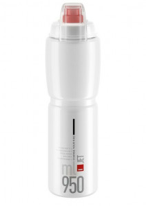 Bidon Elite Jet Plus 950ML, transparent/rosu