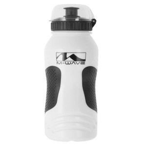 Bidon plastic M-Wave ,,PBO 600ml - NS” alb/negru non-slip