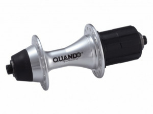 Butuc spate Quando QZ1R, alu, 32H, ax QR M10x130x140mm, pe bile, caseta otel 11pinioane, argintiu