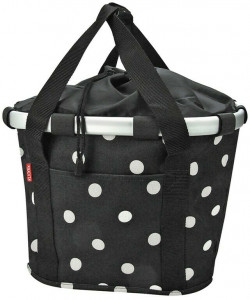 Cos spate negru cu buline albe, 35X28X26 cm