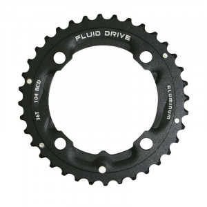 Foaie angrenaj Sunrace CRMS66.36HP, alu, 36T, BCD104, neagra, AM