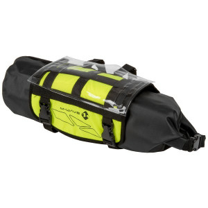 Geanta M-Wave "Rough Ride" montare pe ghidon, 100% waterproff, 59x23cm, vol aprox.10litri, neagru / galben neon