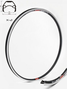 Janta Crosser X2 28" 36H negru - capsata