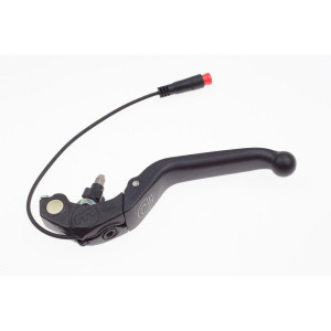 Lever blade HS33e, closer, 4-finger aluminum lever blade with ball-end, black, HIGO-Closer, normally open, 150 mm tubing length (PU = 1 piece)