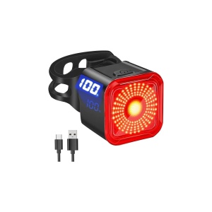 Lumina spate smart Fivestars Brake Sense BTL-100, detectie franare, 500 mAh, USB Type-C, IPX6