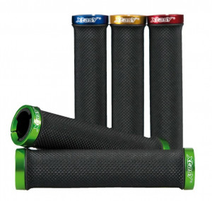Mansoane MTB/ATB XtasY, negre 135 mm, colier albastru