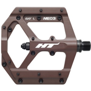 Pedale platformă HT Components ME03, magneziu, ax Titan/Cromoly, EVO+ bearings, 20 pini, MTB/e-MTB/Gravel, Maro