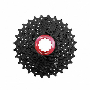 Pinioane Sunrace CSRX0 TAQ, pe caseta, 11-25T, 10 vit, negre/rosu, AM