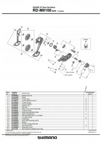 Placa interioara Shimano RD-M8100-SGS