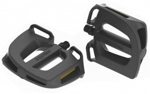 Plastic pedal Ergotec EP-2 black, 9/16", w. reflectors
