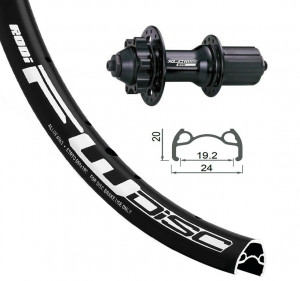 Roata spate 24x1.9 XLC 6-bolt, black, QR, 32H, Rodi DISK