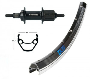 Roata spate 28x1.75TY500 7 speed, black, rigid 36H, Exal ZX 19